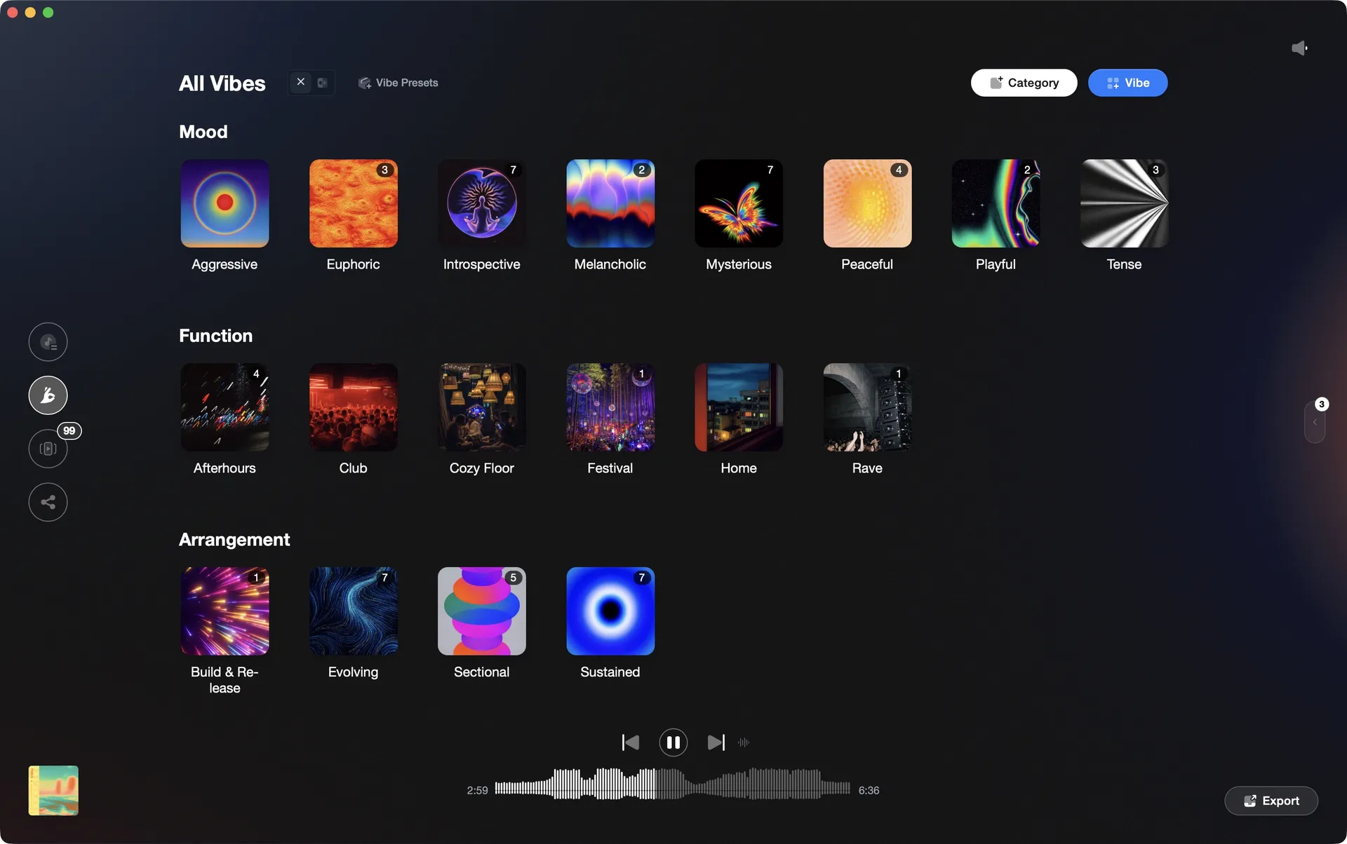 Vibes DJ Library Organizer Interface